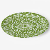Assiettes En Carton Green Mandala Nature Motif (Angle)
