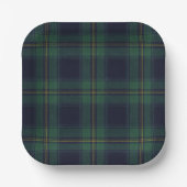 Assiettes En Carton Green Navy Plaid (Recto)
