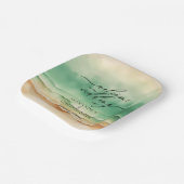 Assiettes En Carton Green Ocean Beach Sand Sea (Angulaire)