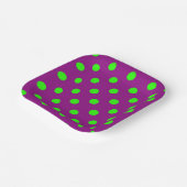 Assiettes En Carton Green On Purple Pois Design Motif (Angulaire)