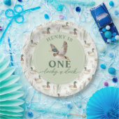 Assiettes En Carton Green One Lucky Duck 1er Plaques papier d'annivers (Fête)