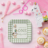 Assiettes En Carton Green One Lucky Duck Balloon 1er anniversaire (Fête)