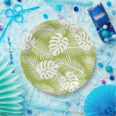 Assiettes En Carton Green Palm Feuille Rainforest Motif (Fête)
