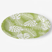 Assiettes En Carton Green Palm Feuille Rainforest Motif (Angle)