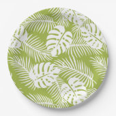 Assiettes En Carton Green Palm Feuille Rainforest Motif (Devant)