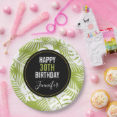 Assiettes En Carton Green Palm Feuille Rainforest Motif Anniversaire (Fête)