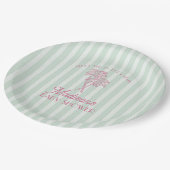 Assiettes En Carton Green Palm Spring Pastel Beach Baby shower (Angle)
