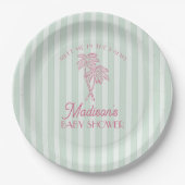 Assiettes En Carton Green Palm Spring Pastel Beach Baby shower (Devant)