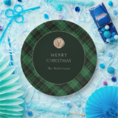 Assiettes En Carton Green Plaid Merry Christmas Party  (Fête)