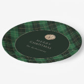 Assiettes En Carton Green Plaid Merry Christmas Party  (Angle)