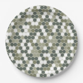 Assiettes En Carton Green retro dots (Devant)