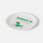 Assiettes En Carton Green T-Rex Dinosaur fête d'anniversaire (Angle)