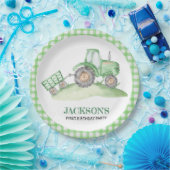 Assiettes En Carton Green Tractor Farm birthday paper plates (Fête)