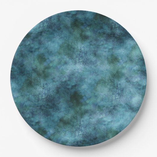 Assiettes En Carton Green Turquoise Aqua Blue Earth Ocean Marbre Abstr (Devant)