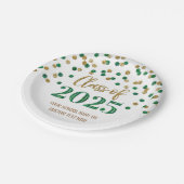 Assiettes En Carton Green Turquoise Confetti Graduation 2025 (Angle)