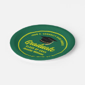 Assiettes En Carton Green Yellow Graduate Custom 2025 Graduation Party (Angle)
