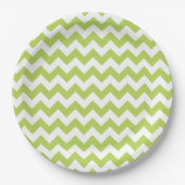 Assiettes En Carton Green Zigzag, Green Chevron, Motif géométrique (Devant)