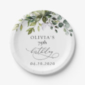 Assiettes En Carton Greenery, Eucalyptus Leaves, Boho, Birthday (Devant)