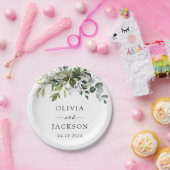 Assiettes En Carton Greenery, Eucalyptus Leaves, Botanical Wedding (Fête)