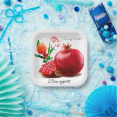 Assiettes En Carton grenade et éclaboussure. Image aquarelle (Fête)