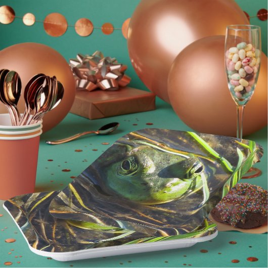 Assiettes En Carton Grenouille (Multi)