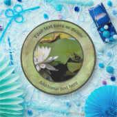 Assiettes En Carton Grenouille Admirant Lotus Fleur Parti Personnalisé (Fête)