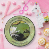 Assiettes En Carton Grenouille Admirant Lotus Fleur Parti Personnalisé (Fête)