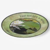 Assiettes En Carton Grenouille Admirant Lotus Fleur Parti Personnalisé (Angle)