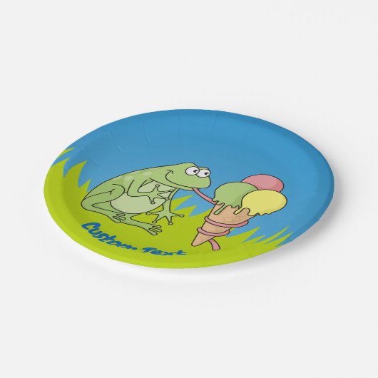 Assiettes En Carton Grenouille avec plaque de papier Icecream (Angle)