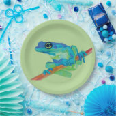 Assiettes En Carton Grenouille bleue (Fête)