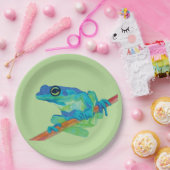 Assiettes En Carton Grenouille bleue (Fête)