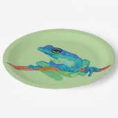 Assiettes En Carton Grenouille bleue (Angle)