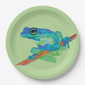 Assiettes En Carton Grenouille bleue