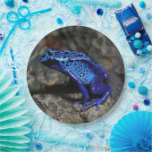 Assiettes En Carton Grenouille bleue poison, grenouille bleue vive (Fête)