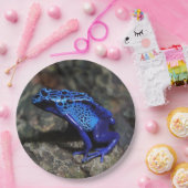 Assiettes En Carton Grenouille bleue poison, grenouille bleue vive (Fête)