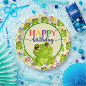 Assiettes En Carton Grenouille d'anniversaire de l'enfant (Fête)