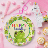 Assiettes En Carton Grenouille d'anniversaire de l'enfant (Fête)