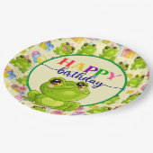 Assiettes En Carton Grenouille d'anniversaire de l'enfant (Angle)