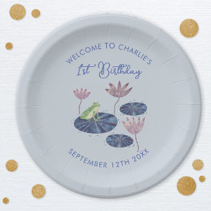 Assiettes En Carton Grenouille dans un étang Lily mignonne Enfants 1er
