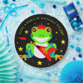 Assiettes En Carton Grenouille d'arbre d'anniversaire de Rockin avec g (Fête)