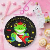 Assiettes En Carton Grenouille d'arbre d'anniversaire de Rockin avec g (Fête)