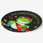 Assiettes En Carton Grenouille d'arbre d'anniversaire de Rockin avec g (Angle)