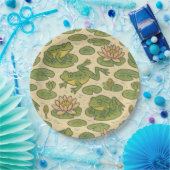 Assiettes En Carton Grenouille et lili pads Grenouilles Nénuphars (Fête)
