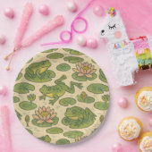 Assiettes En Carton Grenouille et lili pads Grenouilles Nénuphars (Fête)