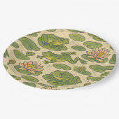 Assiettes En Carton Grenouille et lili pads Grenouilles Nénuphars (Angle)