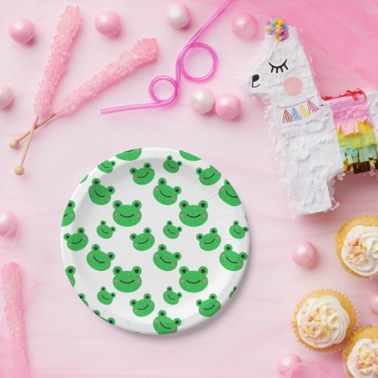 Assiettes En Carton Grenouille fête d'anniversaire Croaking Green Part (Fête)