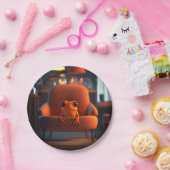 Assiettes En Carton Grenouille orange (Fête)