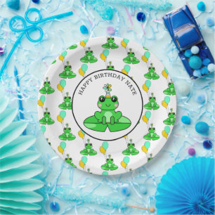 Assiettes En Carton Grenouille personnalisée Joyeux Anniversaire