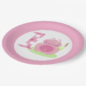 Assiettes En Carton Grenouille rose 1er Anniversaire Fille Plaque de p (Angle)