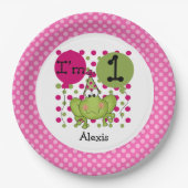 Assiettes En Carton Grenouille rose 1er Plaques de papier d'anniversai (Devant)